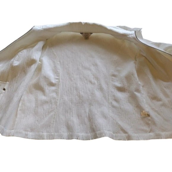 CJ Banks Jacket Womens X Full Zip Tie Collar Pockets - Picture 13 of 16